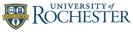 University of Rochester word mark logo with Meliora shield