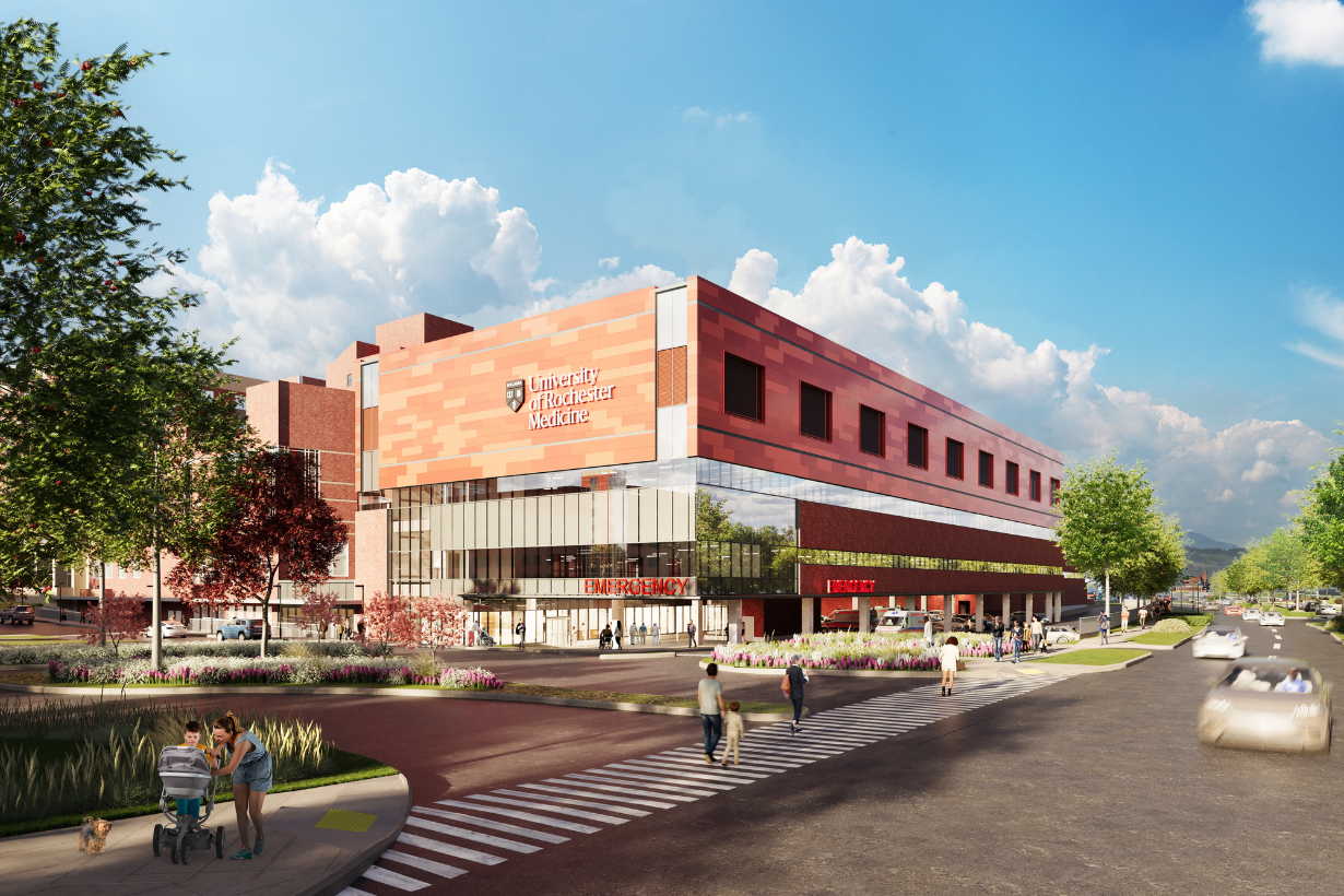 Rendering of the new Strong Memorial Hospital building