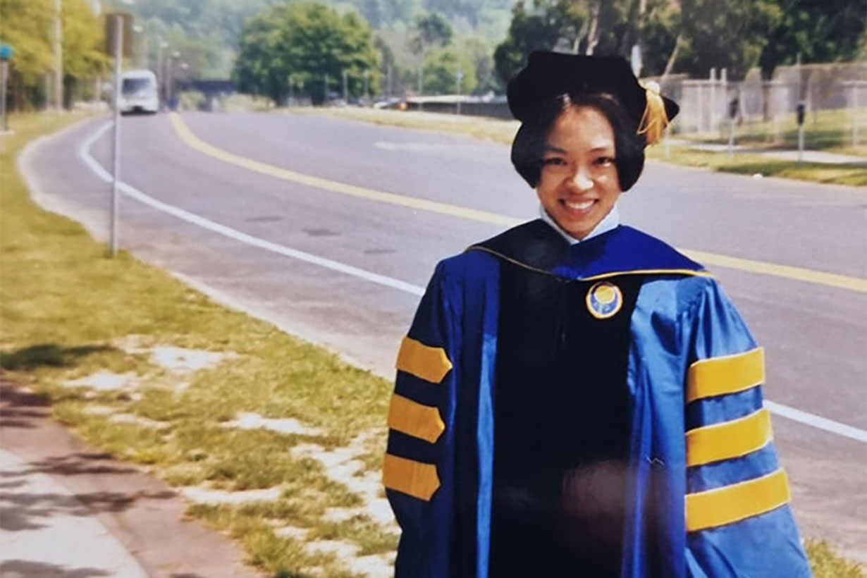 Joanne Law in cap and gown