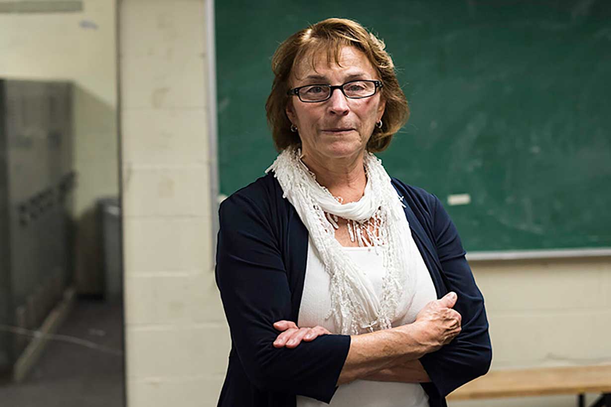 Jane Possee photo in front of a chalkboard