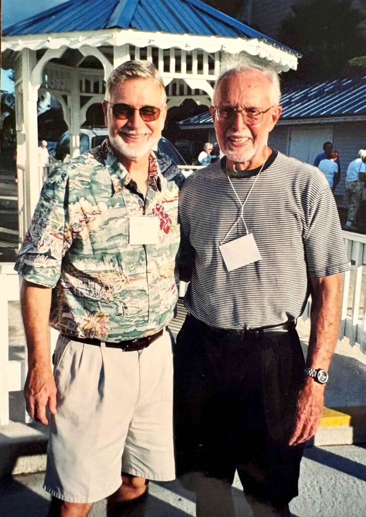 Bill Cornell, Jr. ’64D (Pdc), DDS, and Roland R. Hawes ’49, ’51M, DMD, December 2003 (Photo provided by the Cornells)