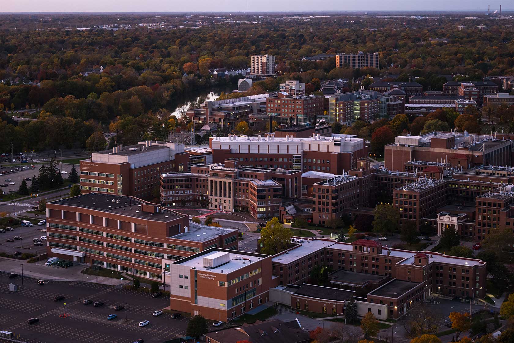 Aerial view of URMC hospital