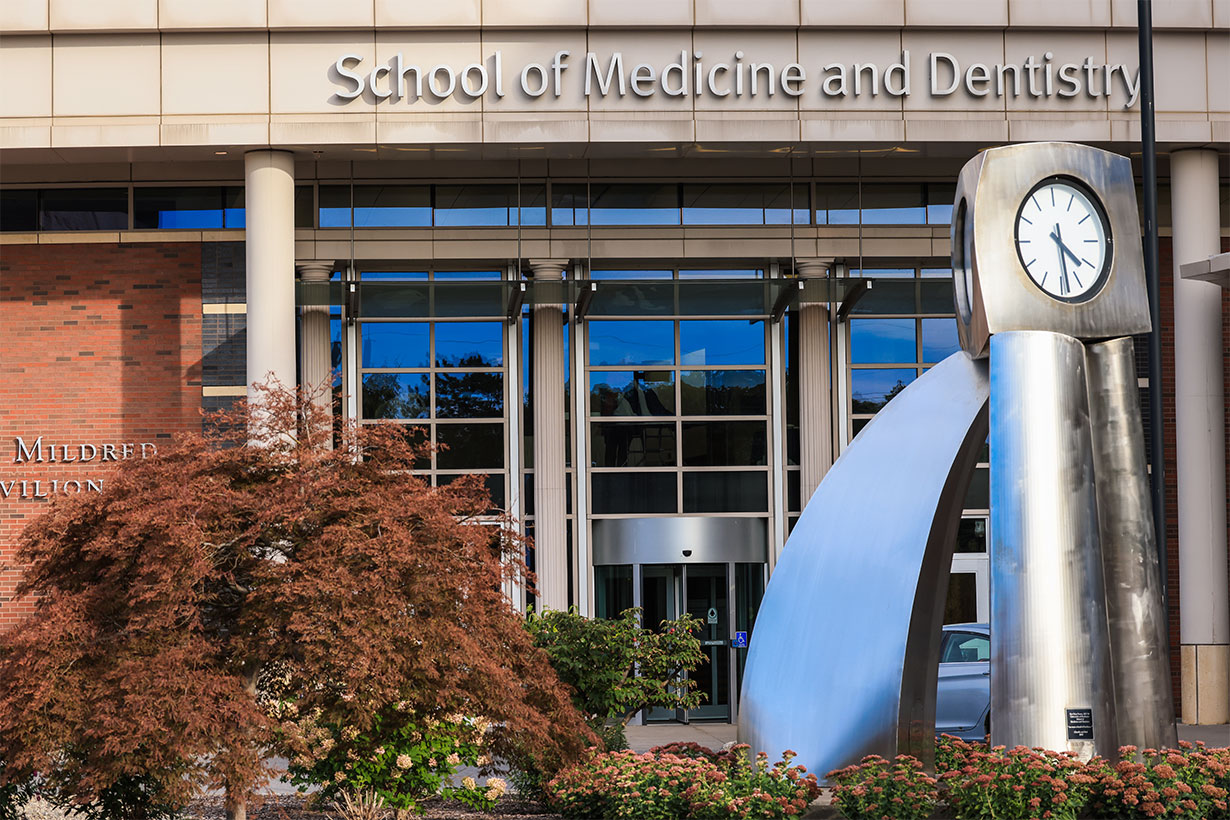 front of school of medicine and dentistry building