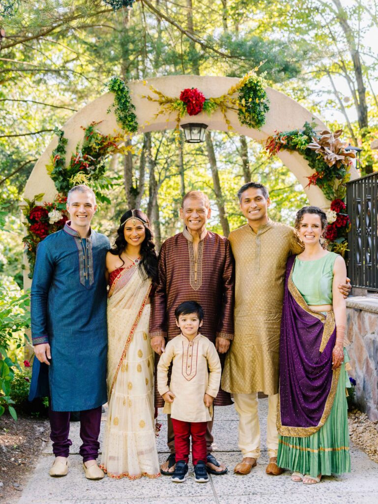 family photo Dan Kaplan ’06, Preeyel Dalal, Sid Dalal, Nemil Dalal, Lorraine Dalal, and Shaw Dalal Kaplan