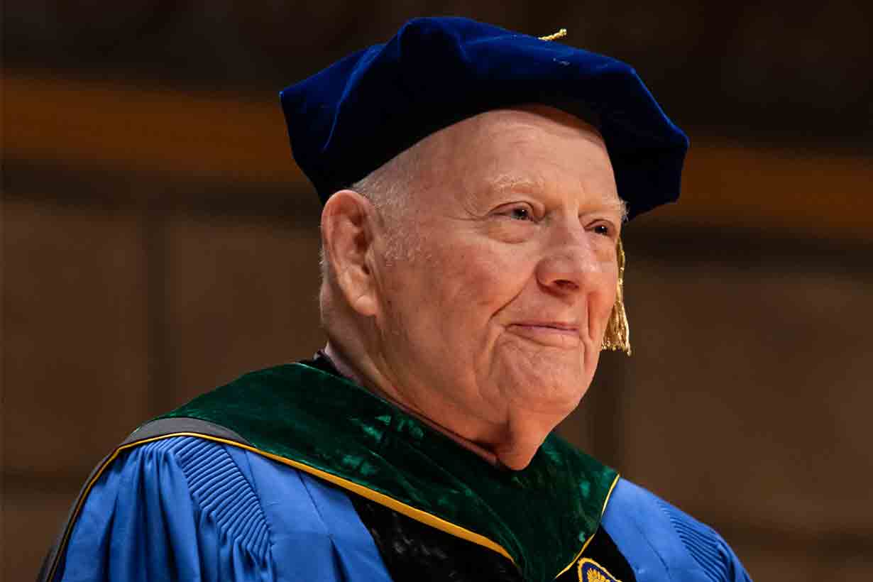 Alexander “Al” A. Levitan ’63M (MD) in full cap and gown regalia