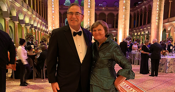 Steve and Betsy fantone at a formal event