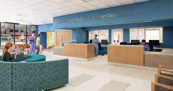 rendering of the future Davitt Family Pediatric Emergency Department