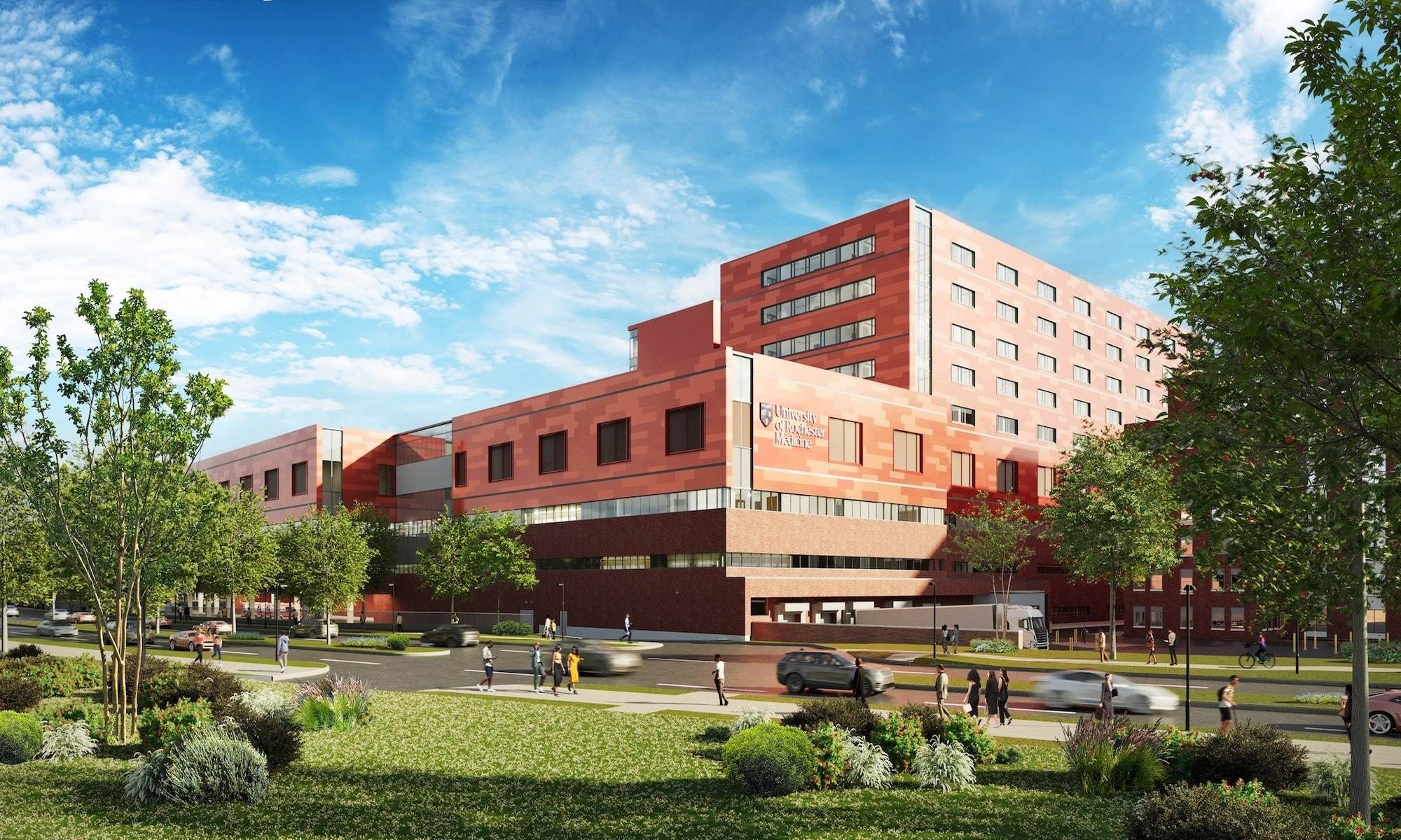 Rendering of the outside of the Strong Expansion Project